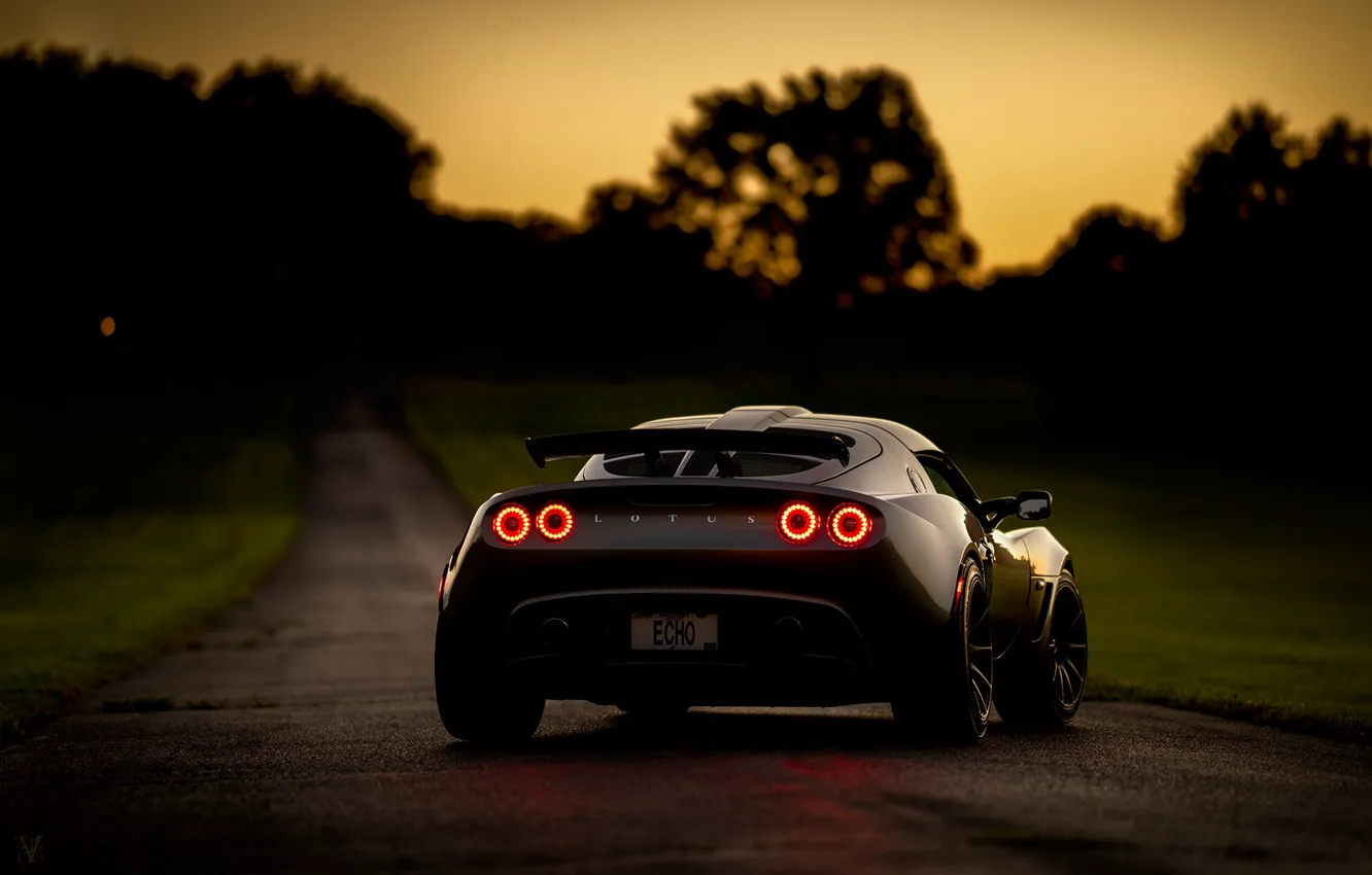Фото обои дорога, ночь, Lotus, спорткар, Exige, Lotus Exige