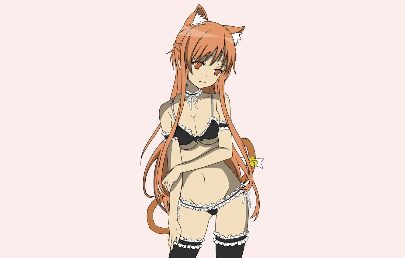 Фото обои girl, sexy, lingerie, pantsu, bra, cleavage, panties, thighhighs