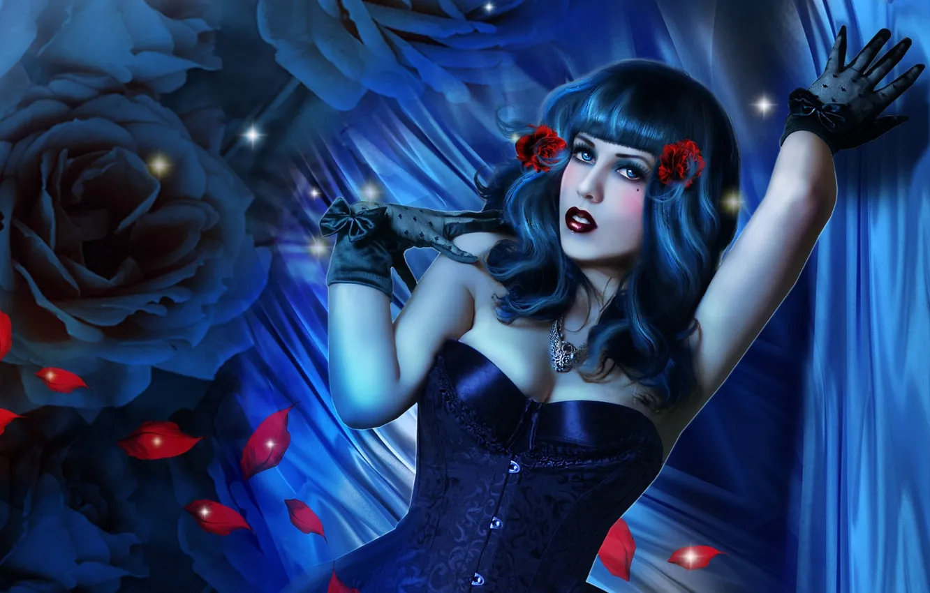 Фото обои взгляд, девушка, стиль, фотоарт