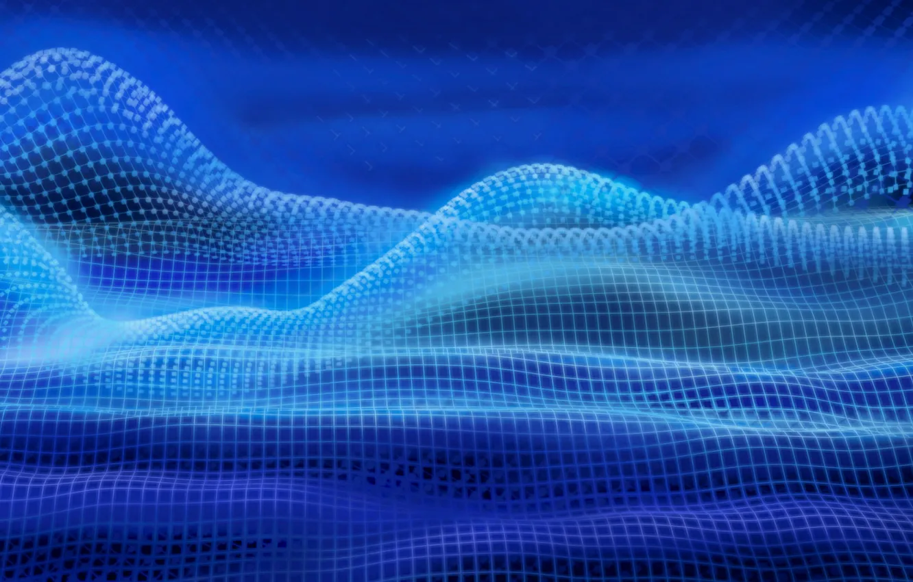 Фото обои waves, blue, fractal, by ParallelVision