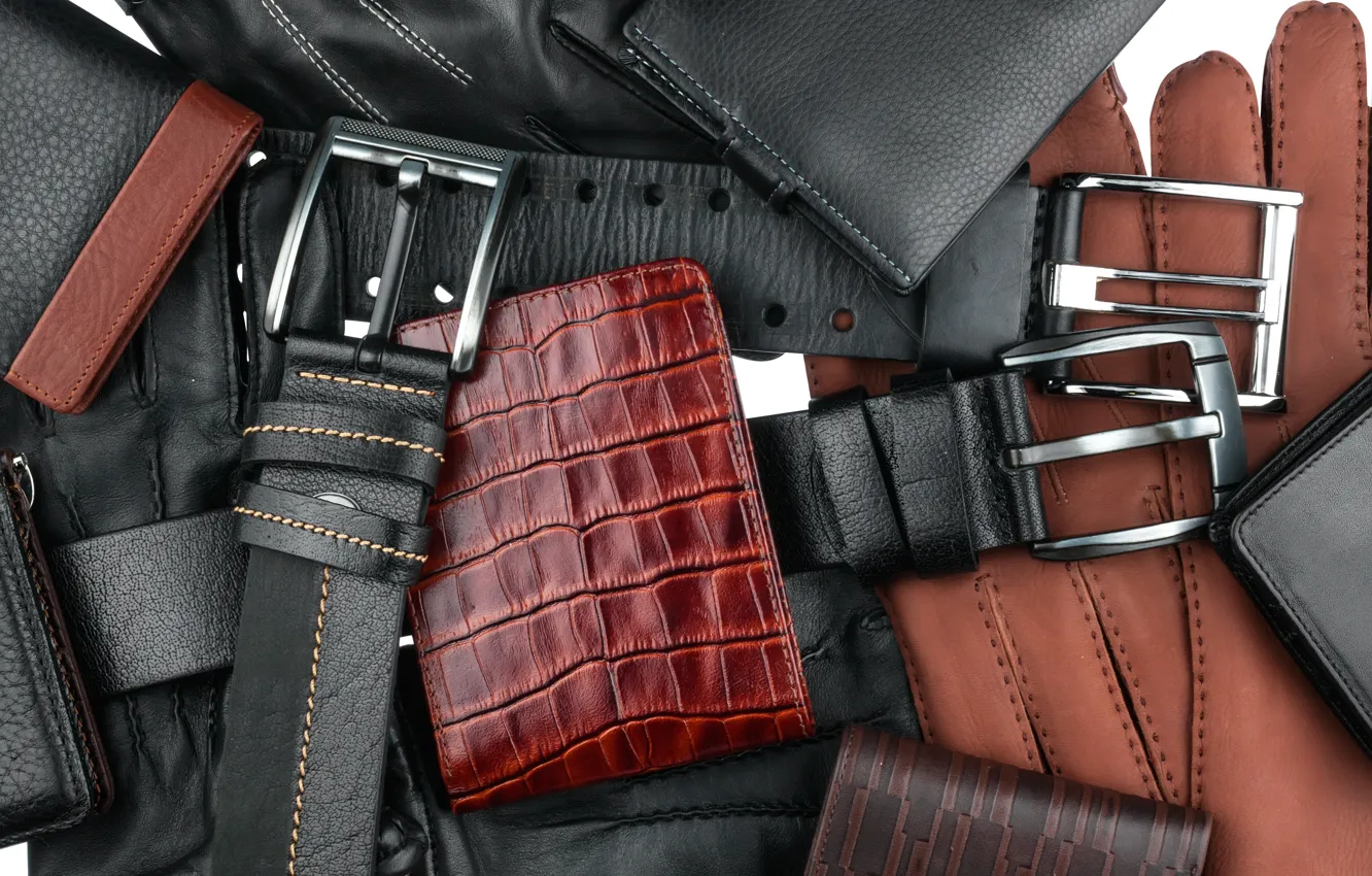 Фото обои leather, belts, wallets
