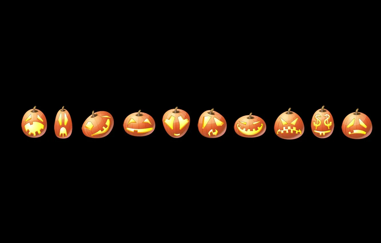Фото обои праздник, тыквы, Halloween, Хеллоуин, эмодзи