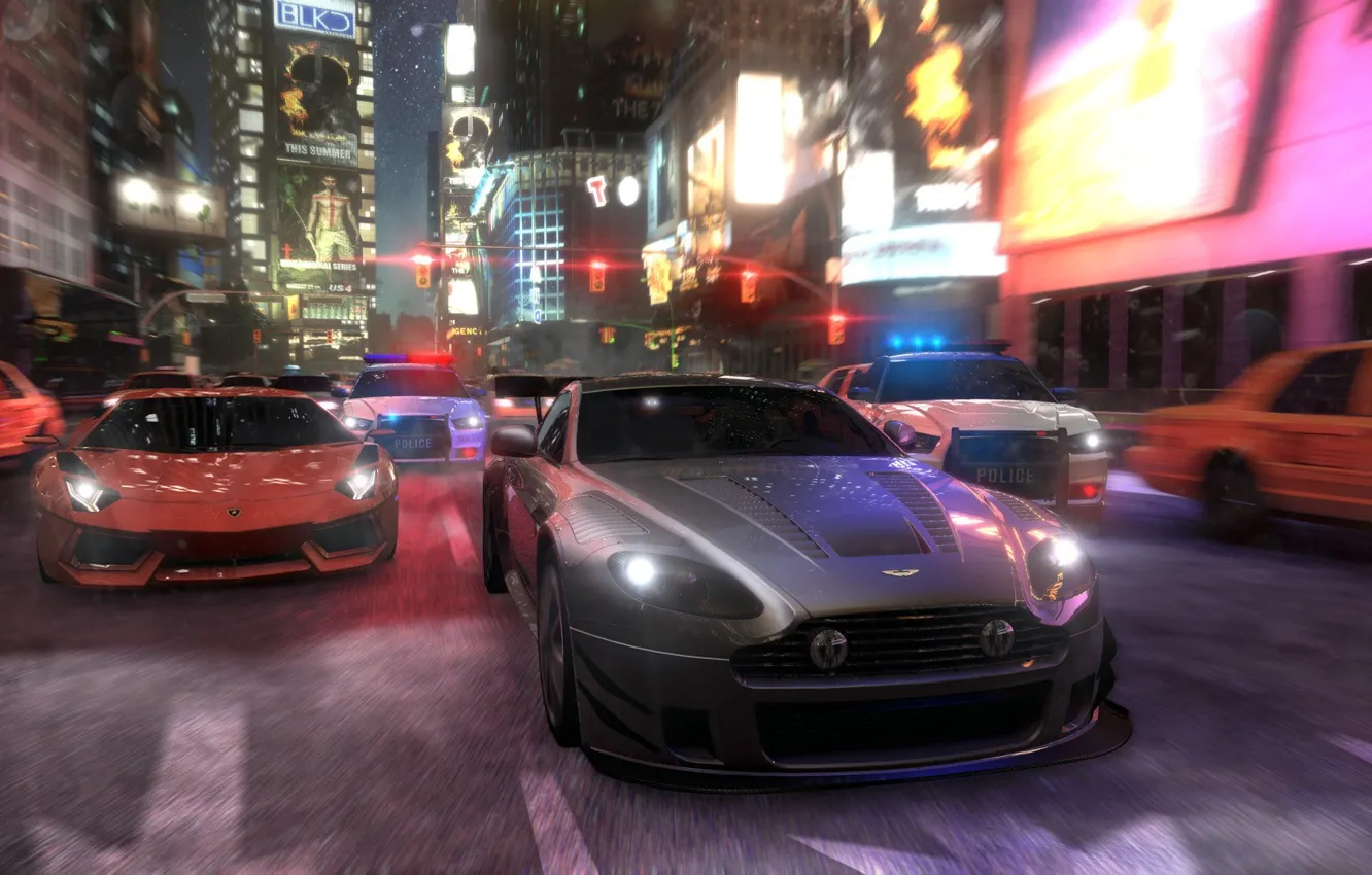 Фото обои Lamborghini, USA, Race, Cars, Chicago, New York, Detroit, Game