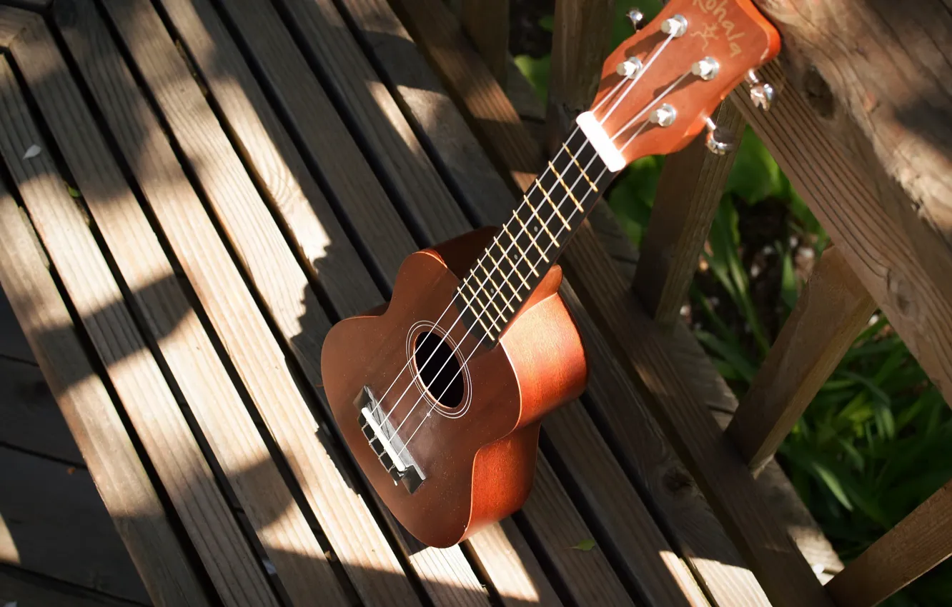 Фото обои фон, гитара, Ukulele