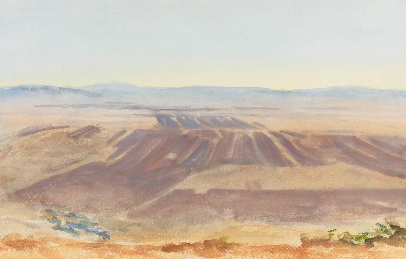 Фото обои пейзаж, картина, Джон Сингер Сарджент, John Singer Sargent, Равнины Назарета