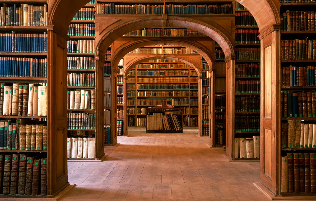 Фото обои Германия, Саксония, Гёрлиц, зал исторической литератыры, научная библиотека