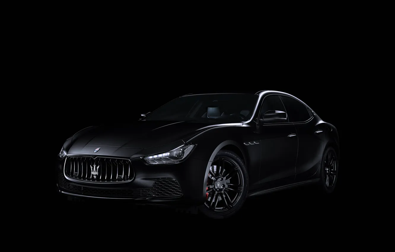 Фото обои Maserati, black, sedan, Ghibli, Maserati Ghibli Nrissimo
