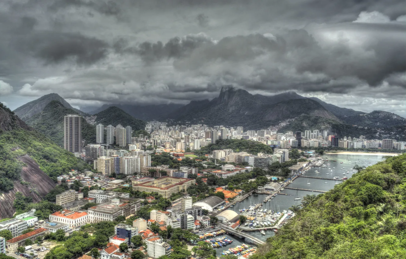 Фото обои панорама, Бразилия, panorama, Рио-де-Жанейро, Brasil, Rio