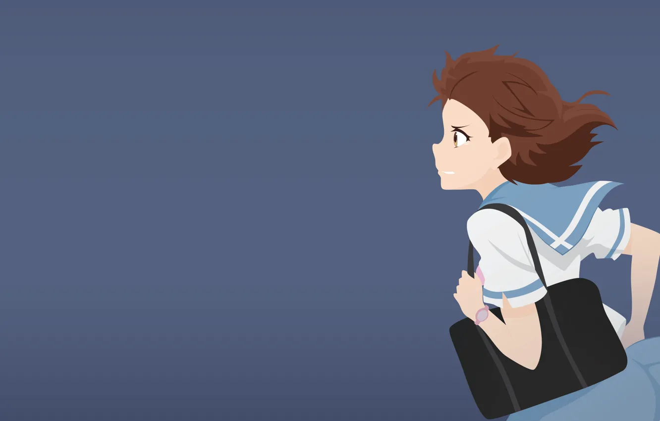 Фото обои фон, минимализм, девочка, спешит