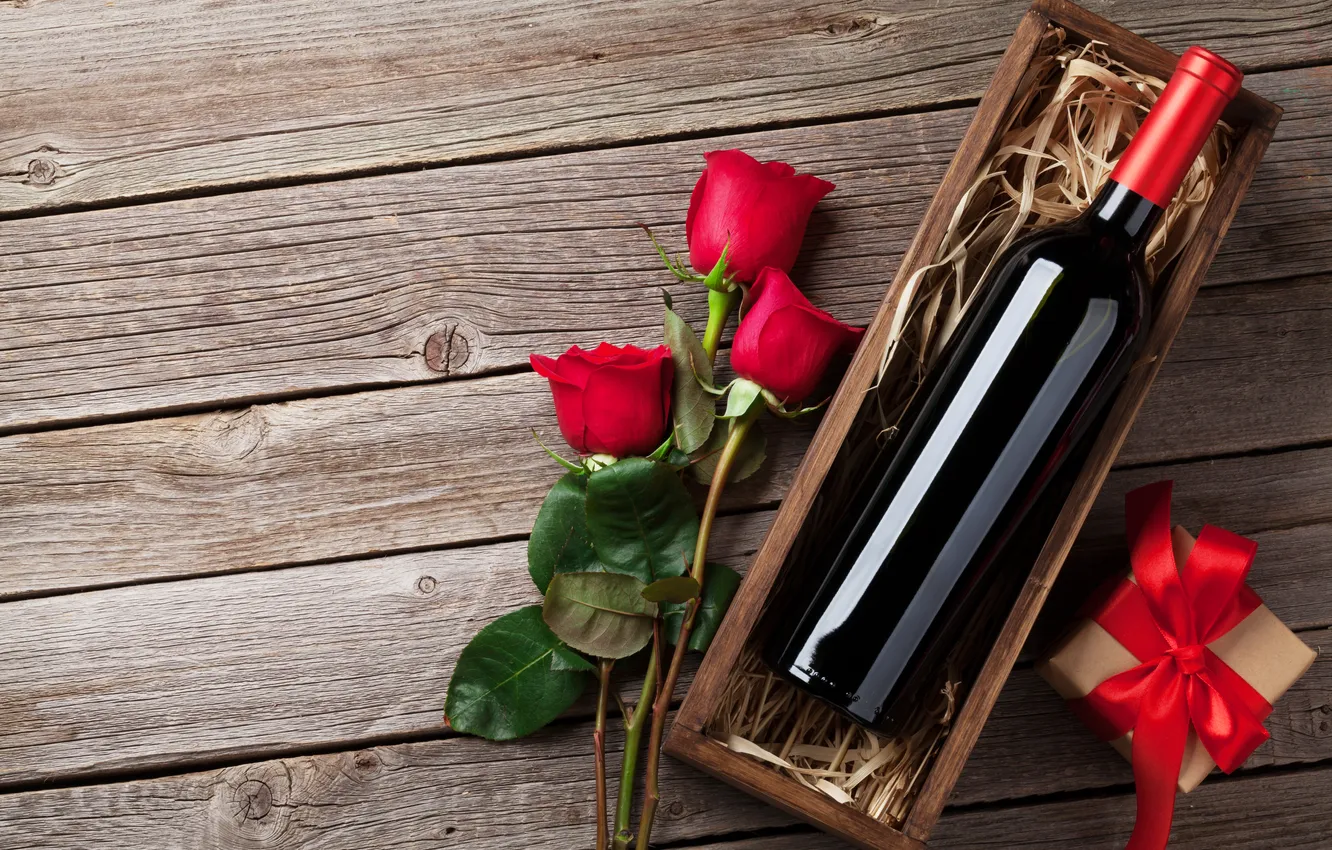 Фото обои любовь, цветы, подарок, романтика, розы, love, happy, День святого Валентина