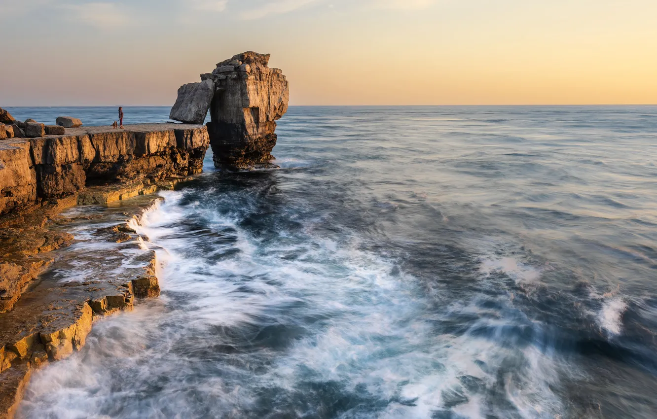 Фото обои море, скалы, берег