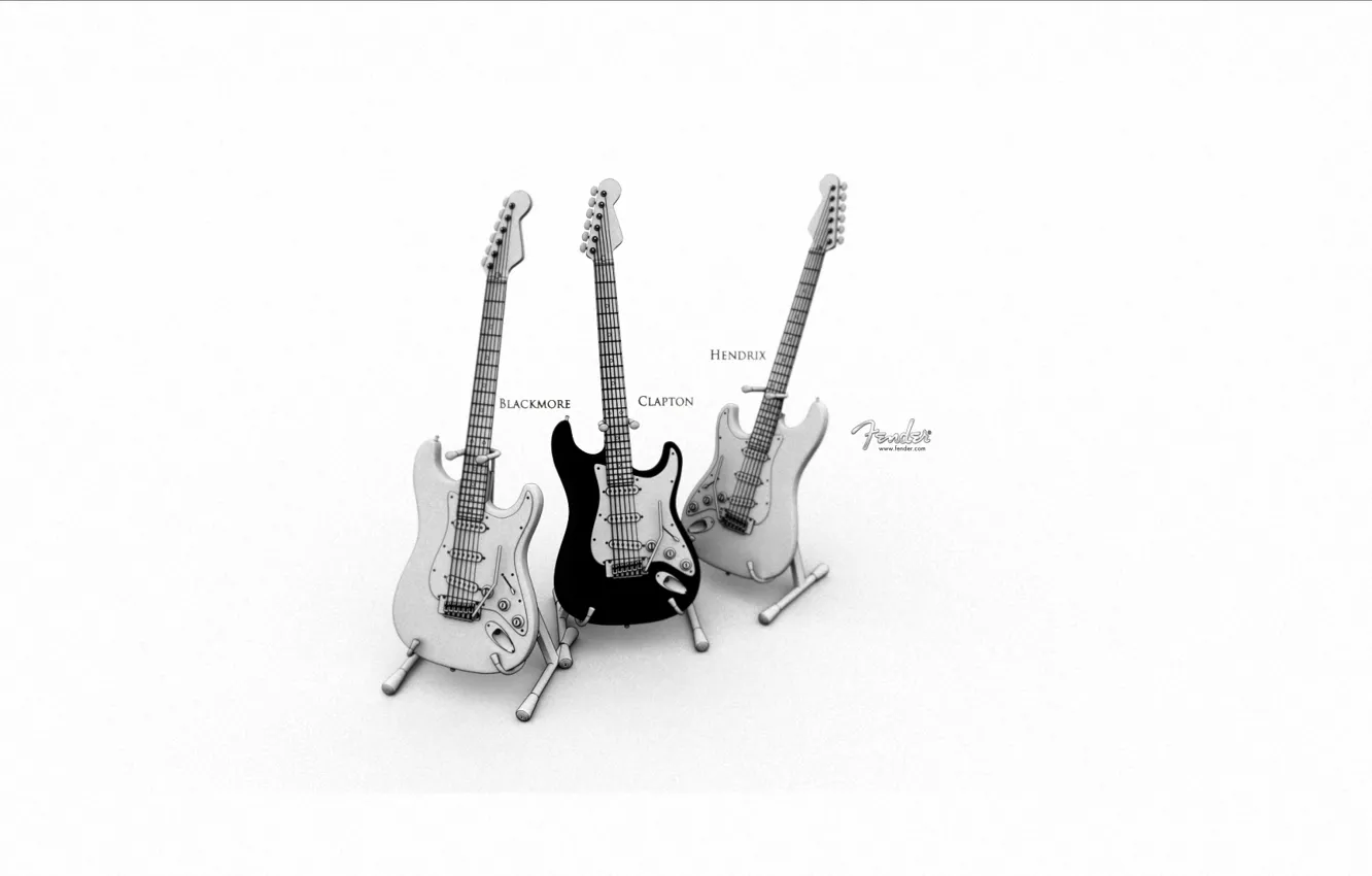 Фото обои guitar, fender, hendrix, blackmore, clapton