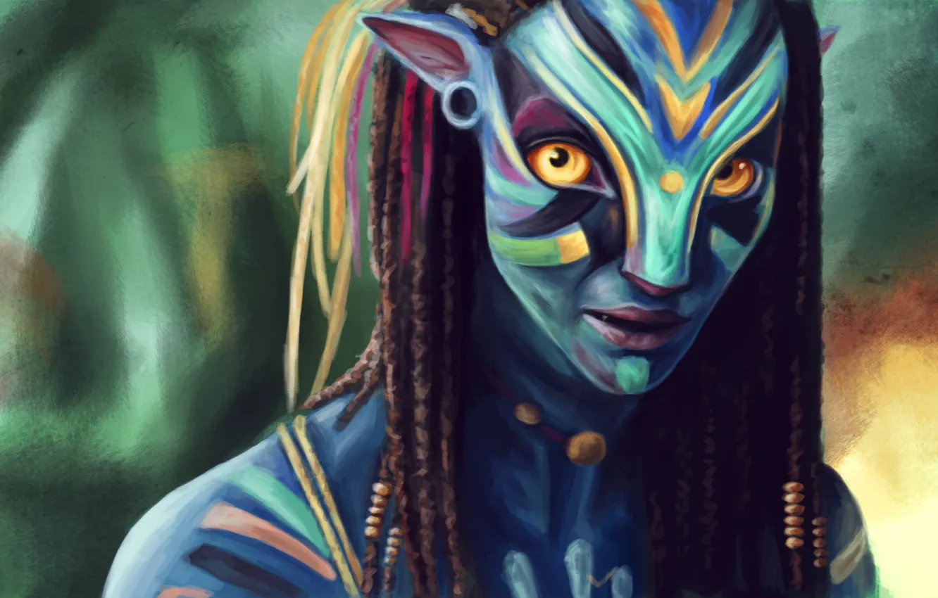 Фото обои Avatar, Neytiri, art, Zoe Saldana, James Cameron