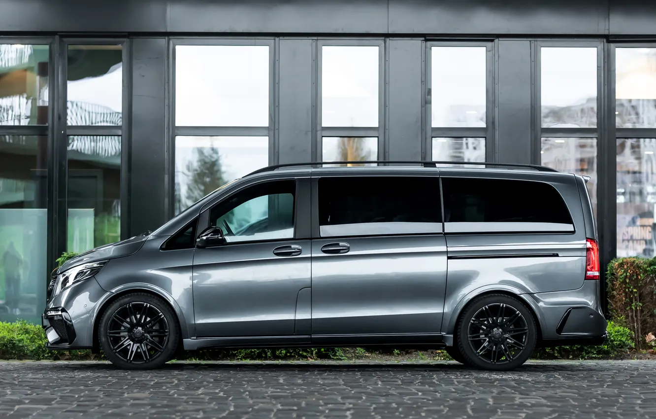Фото обои Mercedes-Benz, Mercedes, Grey, Side, Manhart, V-Class