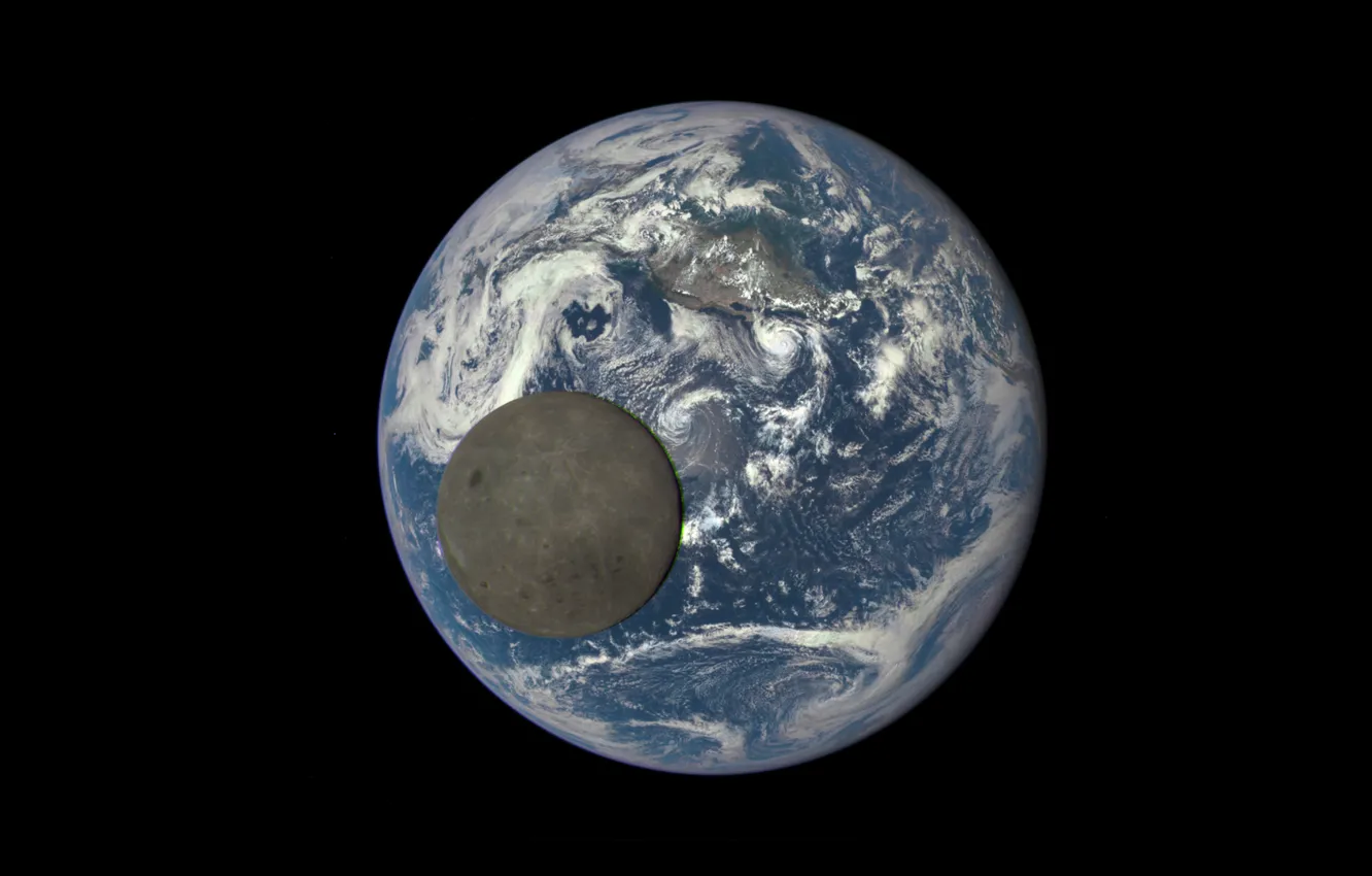 Фото обои космос, земля, луна