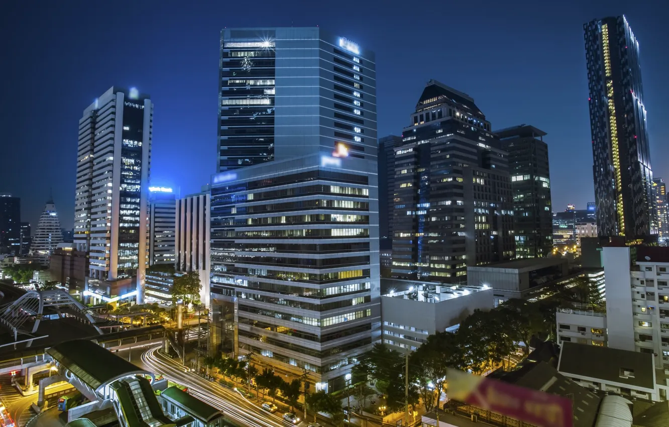 Фото обои город, здания, Тайланд, Бангкок, многоэтажки