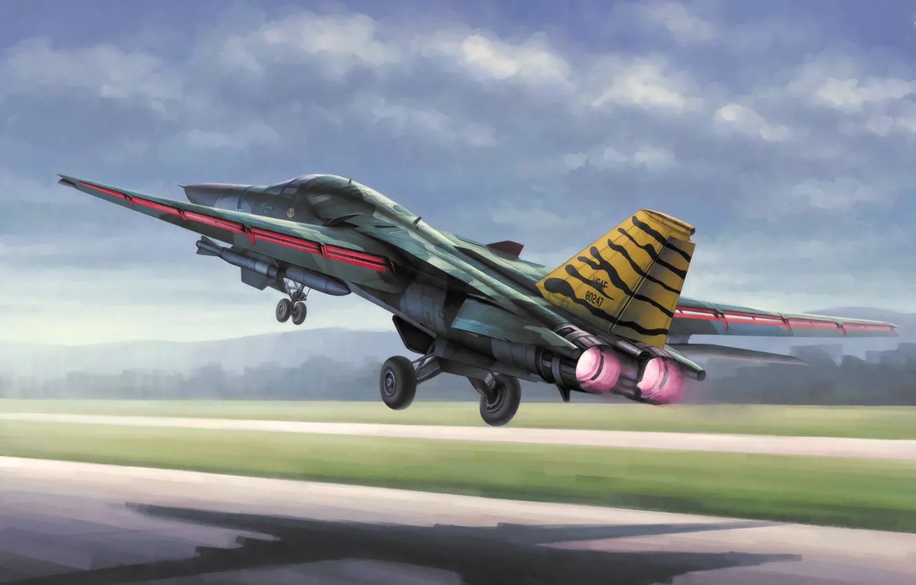 Фото обои art, painting, aviation, jet, General Dynamics F-111 Aardvark