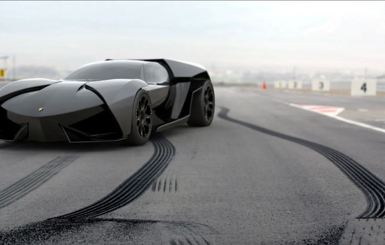 Фото обои трасса, Lamborghini, concept, суперкар, Ankonian