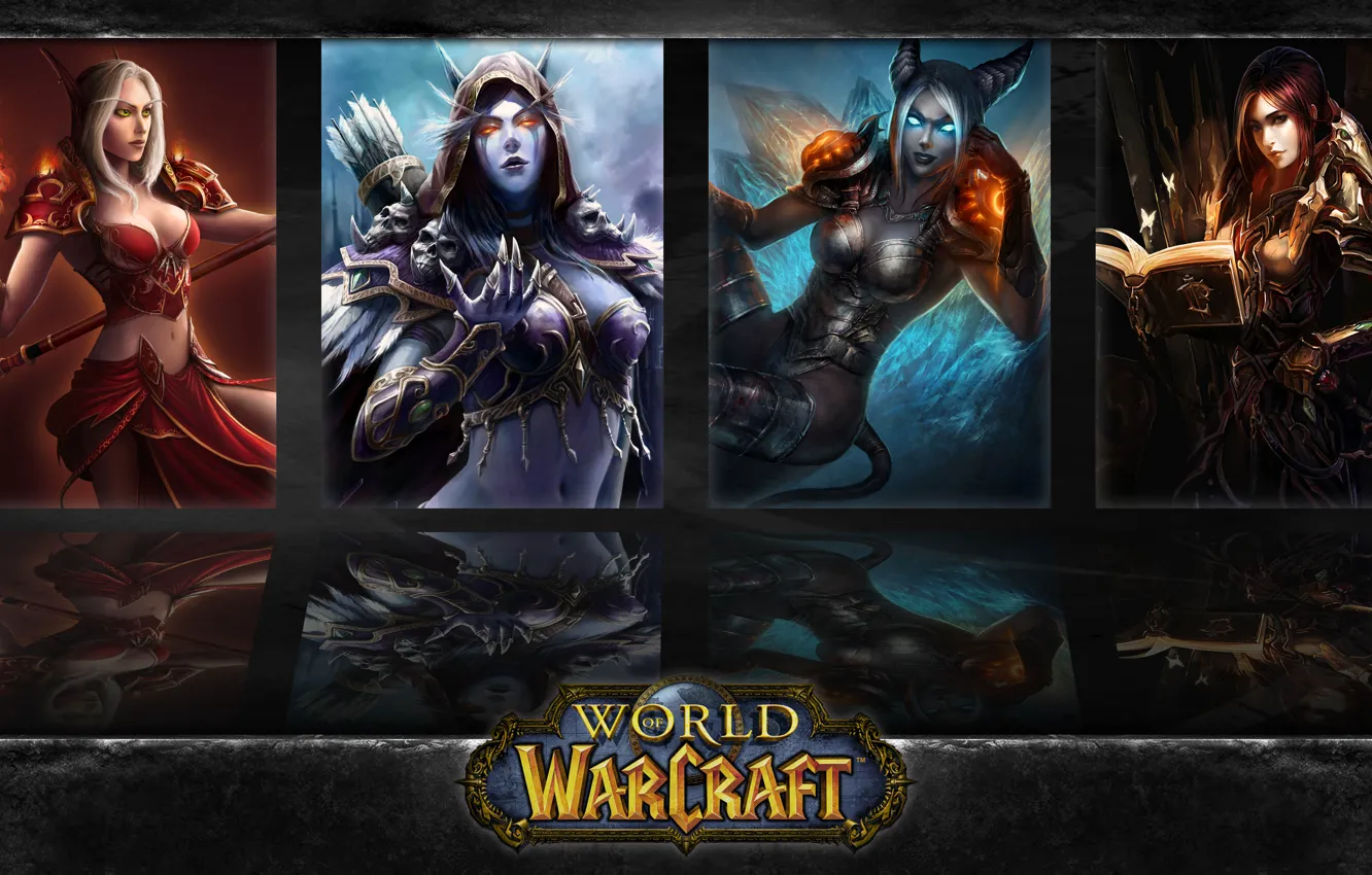 Фото обои маг, эльфийка, warcraft, wow, дреней