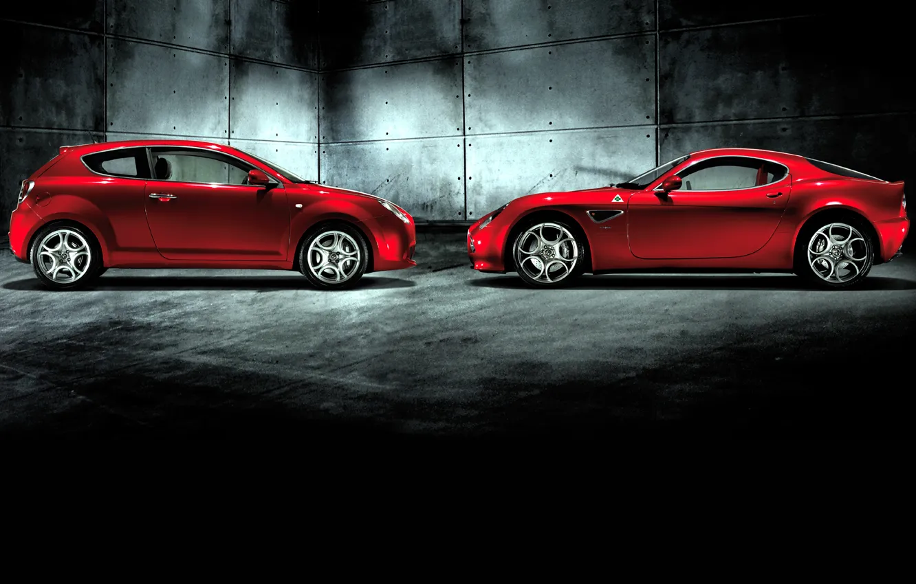 Фото обои red, mixed, Alfa romeo