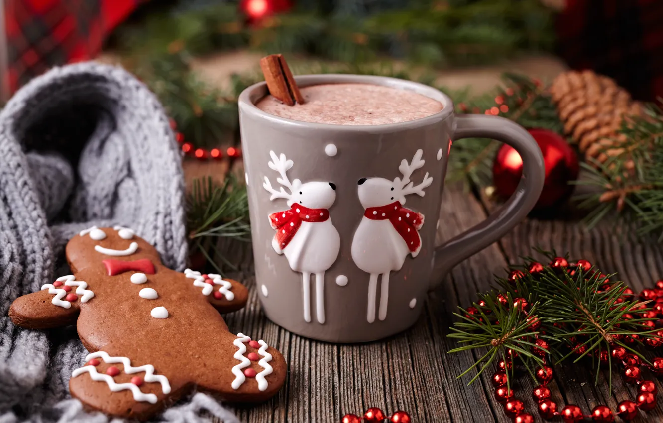 Фото обои новый год, печенье, Рождество, Christmas, выпечка, Xmas, глазурь, какао