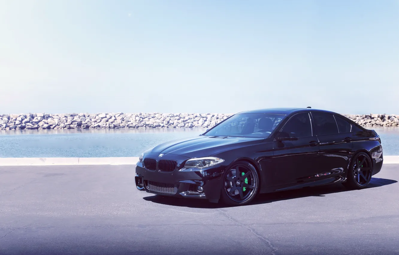Фото обои BMW, Black, Tuning, F10, 550, Concept One