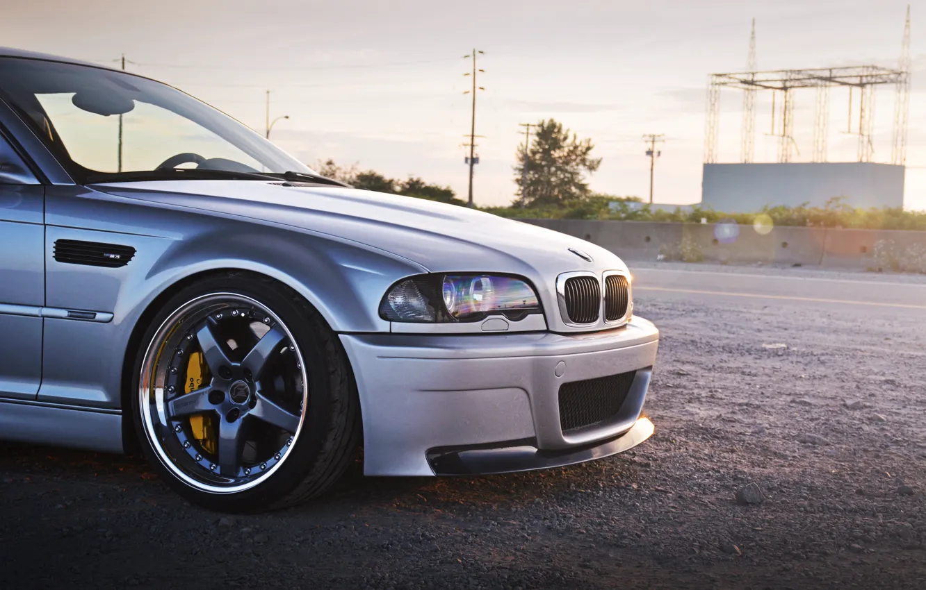 Фото обои BMW, E46, Face, Silver, Sight