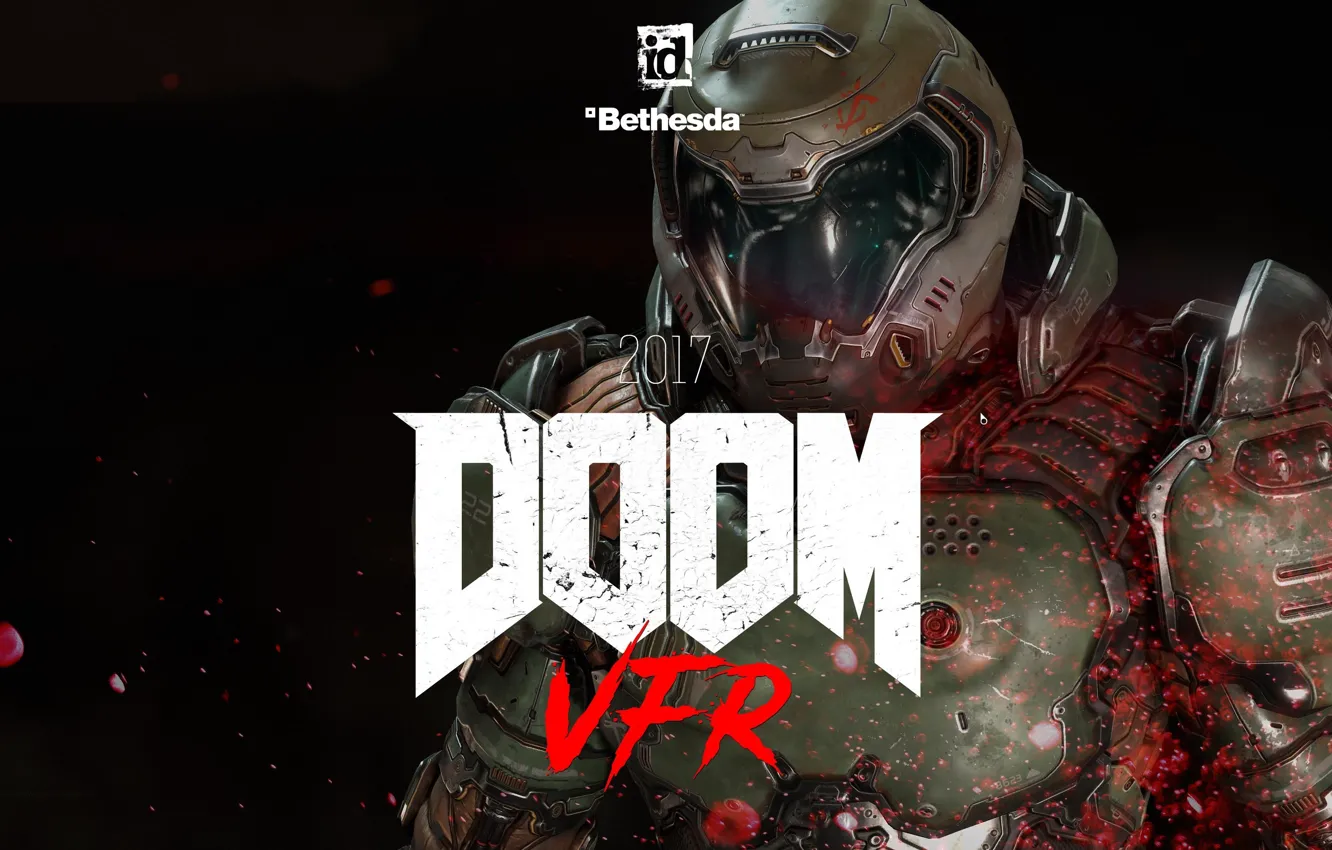 Фото обои red, game, marine, suit, Bethesda, helmet, Doom, DOOM VFR