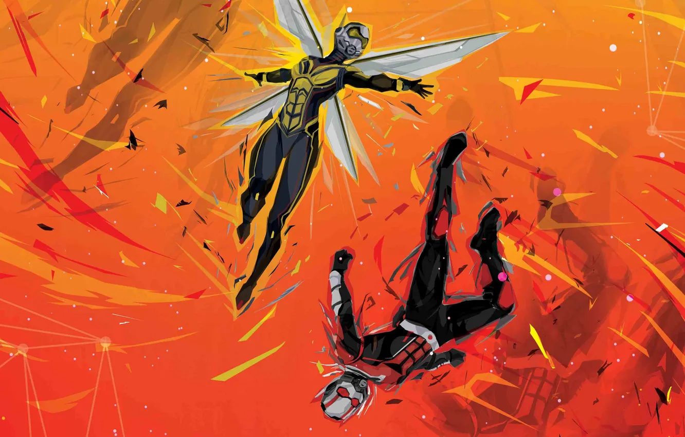 Фото обои фантастика, рисунок, арт, комикс, MARVEL, Wasp, Ant-Man, Hope Van Dyne