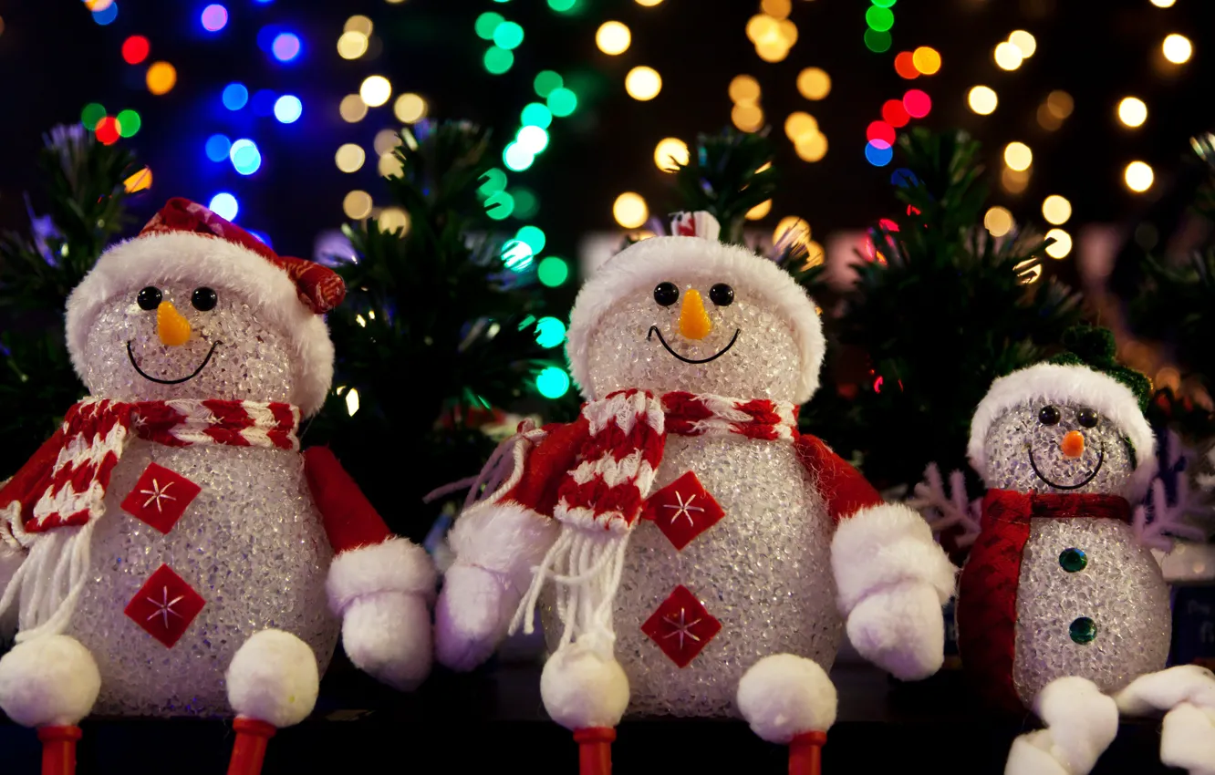 Фото обои зима, огни, темный фон, праздник, игрушка, игрушки, Рождество, Новый год