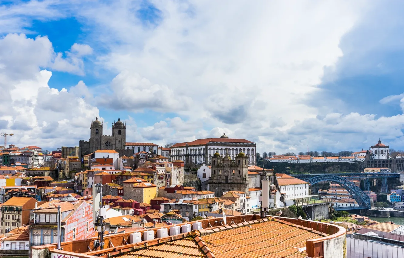 Фото обои небо, город, Португалия, Porto, Порту