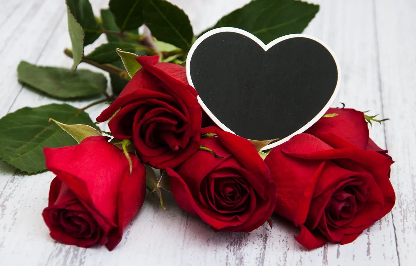Фото обои сердце, розы, букет, Olena Rudo