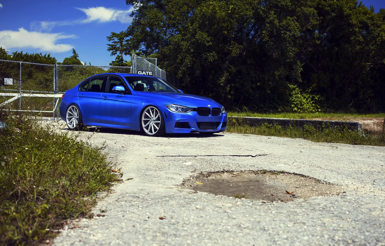 Фото обои бмв, BMW, wheels, blue, 335i, vossen, 3 серия, f30