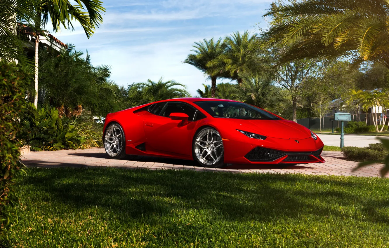 Фото обои red, lamborghini, hq wallpaper, huracan