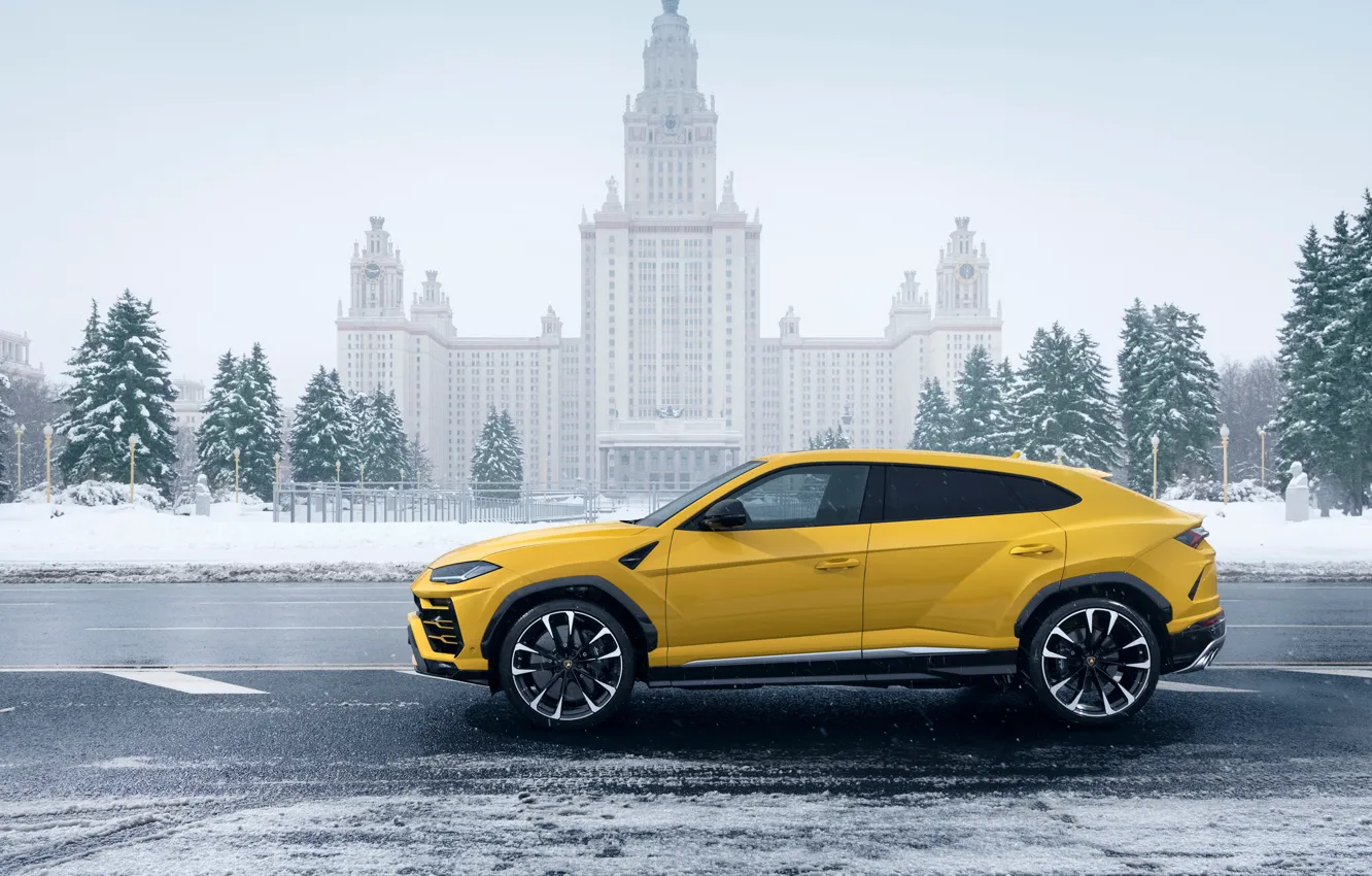 Фото обои Lamborghini, Москва, МГУ, Moscow, 2018, Urus