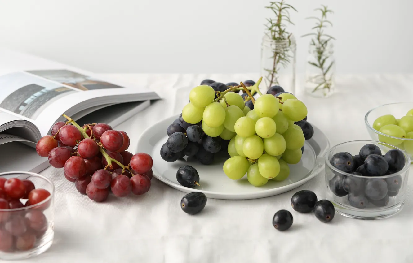 Фото обои ягоды, виноград, гроздь