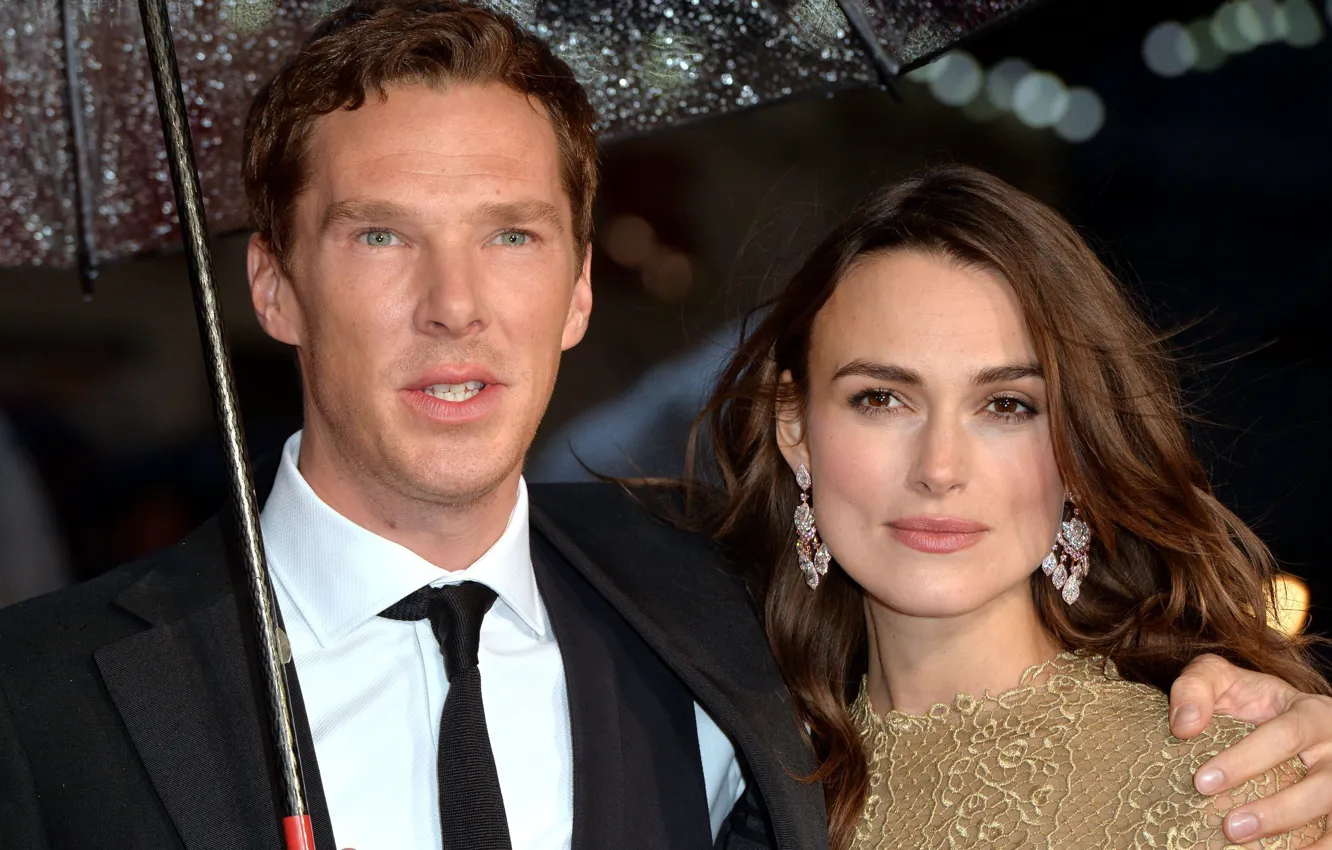 Обои знаменитости, зонт, Кира Найтли, Бенедикт Камбербэтч, Benedict ...