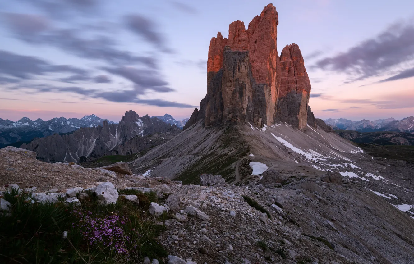 Фото обои горы, Италия, Доломиты, Cime di Lavaredo