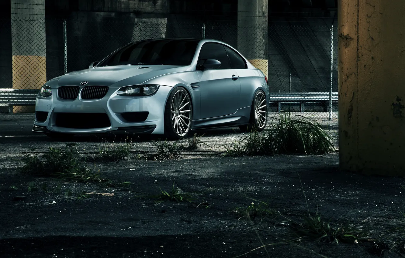 Фото обои Yellow, E92, Wheels, M3, Concrete support