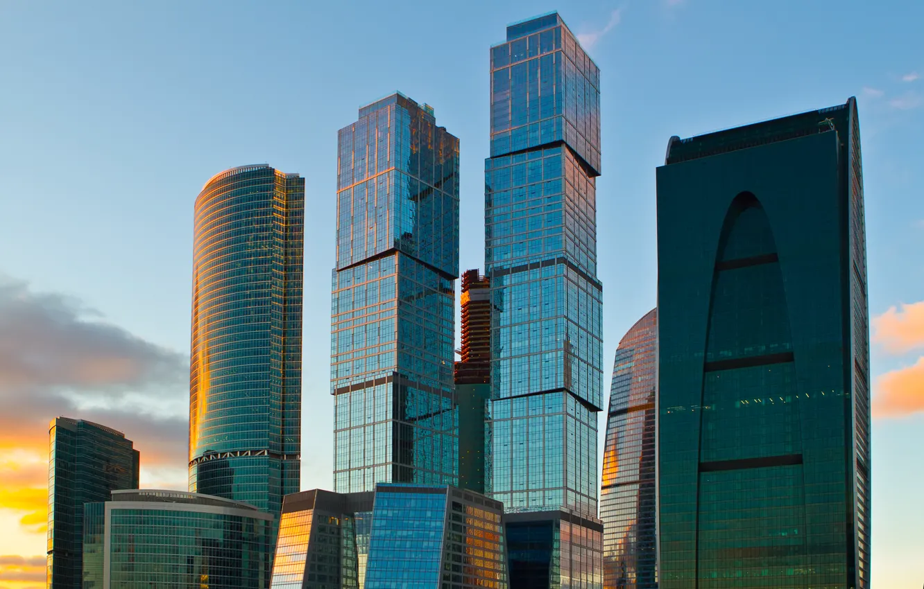 Фото обои небоскреб, City, Moscow, москва сити