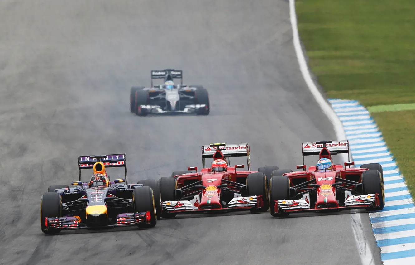 Фото обои Renault, Гонщик, Formula 1, Red Bull, Vettel, Hybrid, Болид, Turbo
