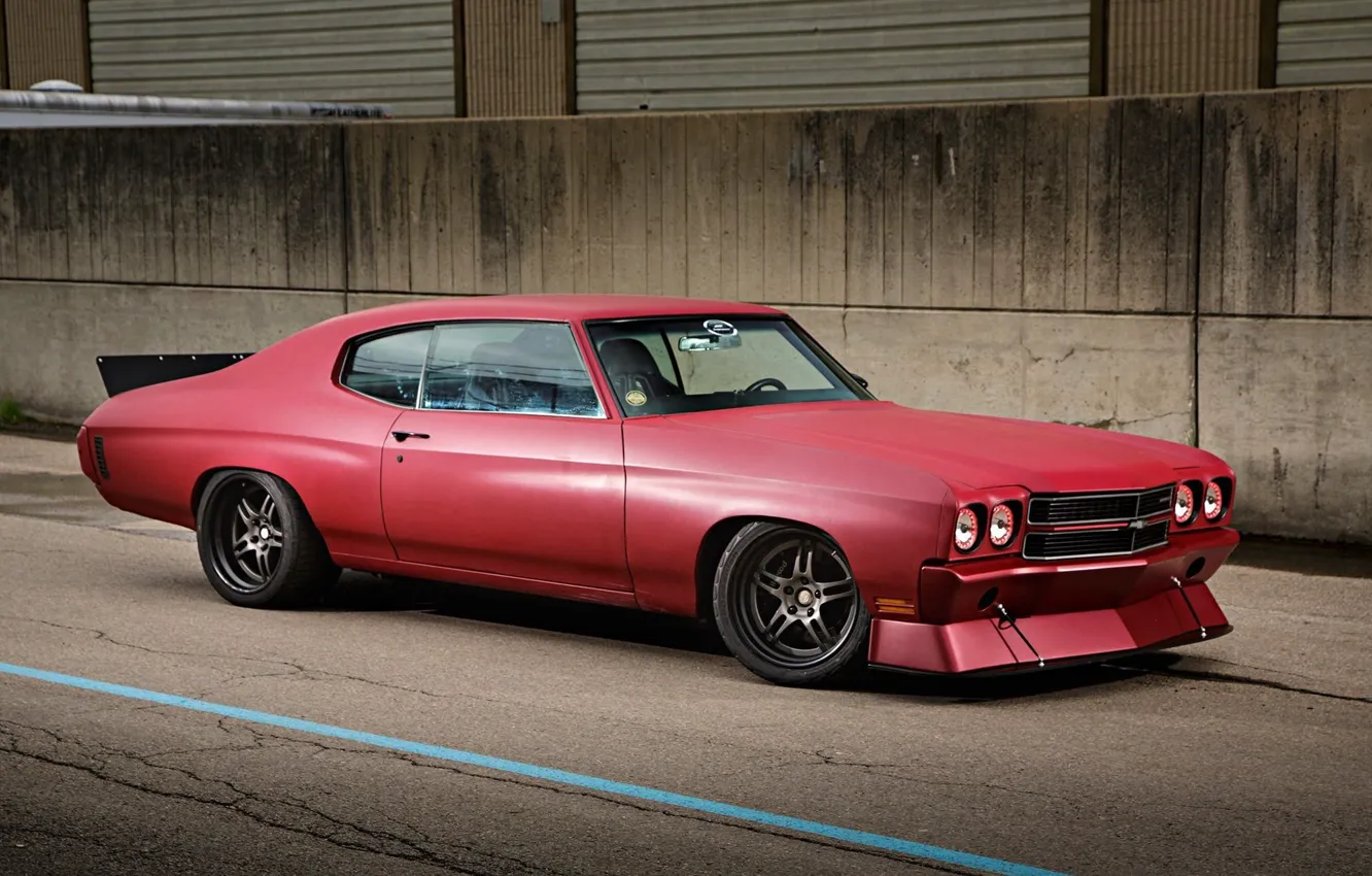 Фото обои Chevrolet, Muscle, Red, DS3, Coupe, Chevelle, Custom, Wheels