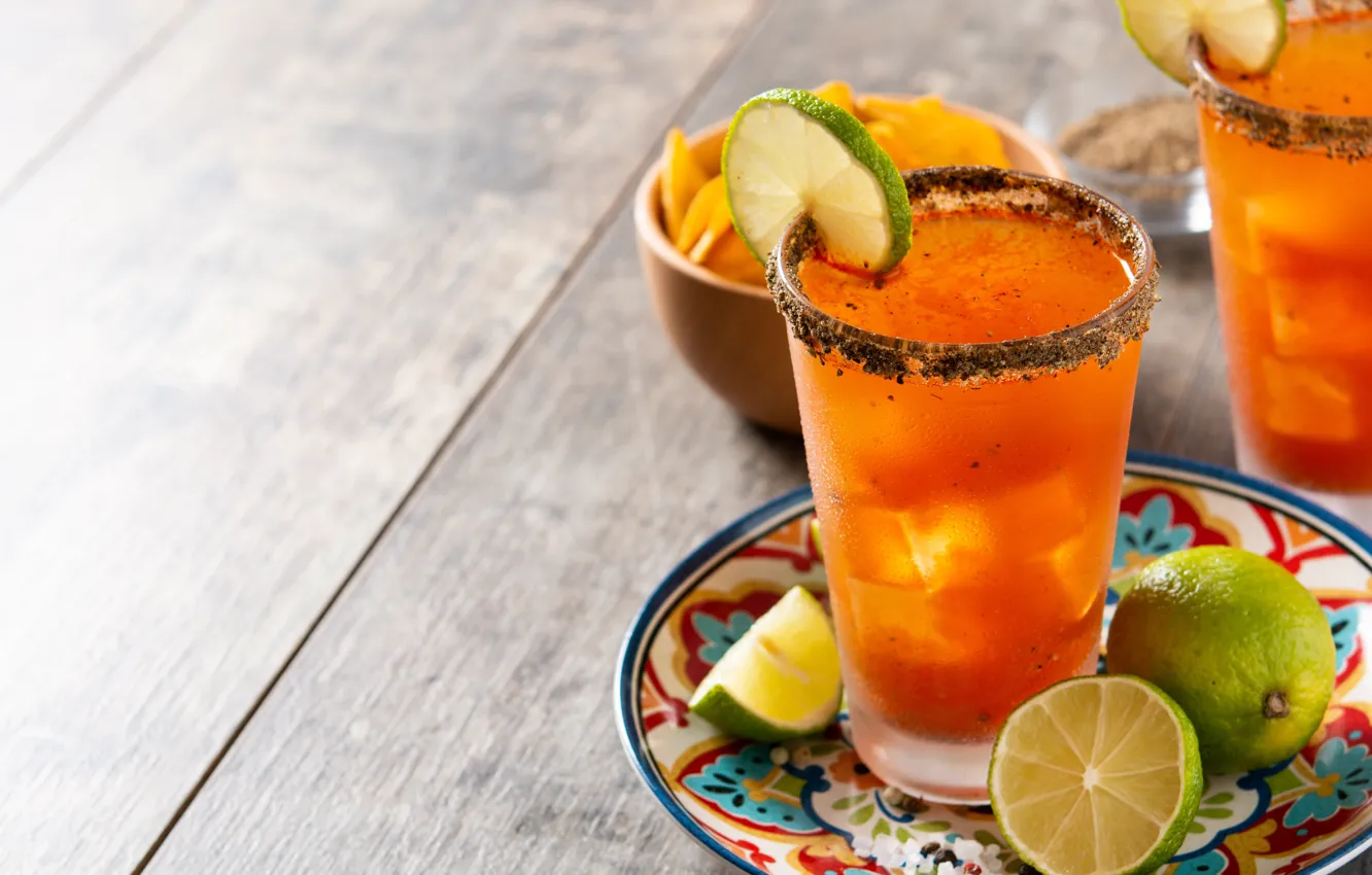 Фото обои лед, стакан, бокал, коктейль, лайм, напиток, цитрусовые