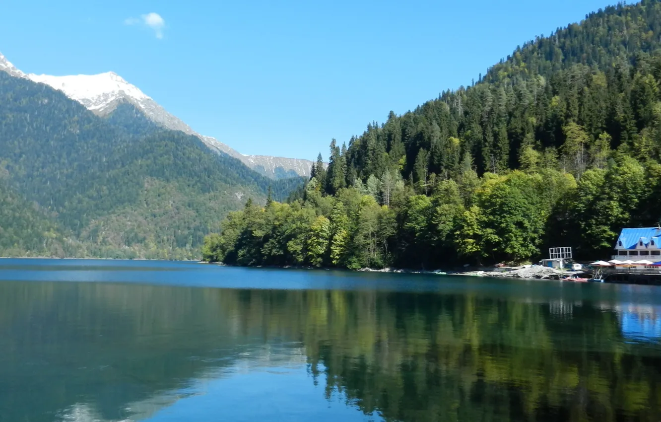 Фото обои озеро, Абхазия, Рица