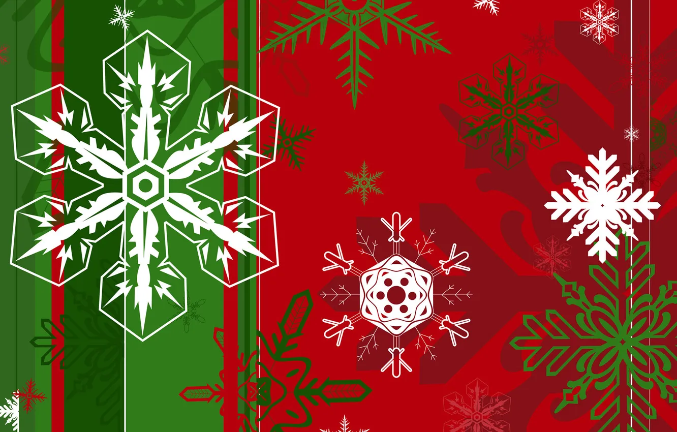 Фото обои Флаг, Рождество, Снежинки, Ёлка