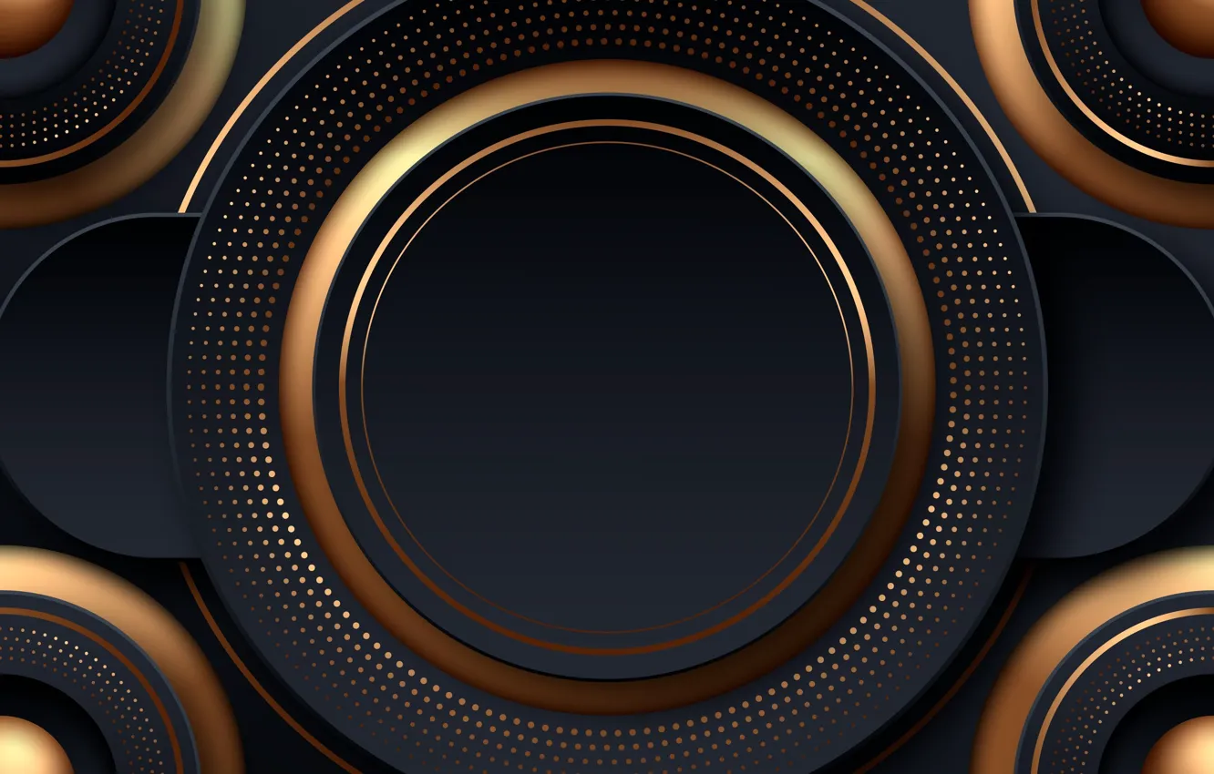Фото обои абстракция, темный фон, вектор, элементы, черный фон, позолота