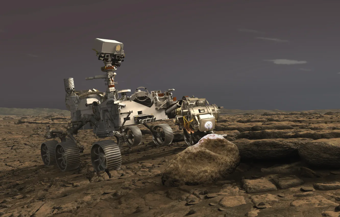 Фото обои Космос, NASA, Space, НАСА, Марсоход, Исследователь Марса, Rrover on Mars