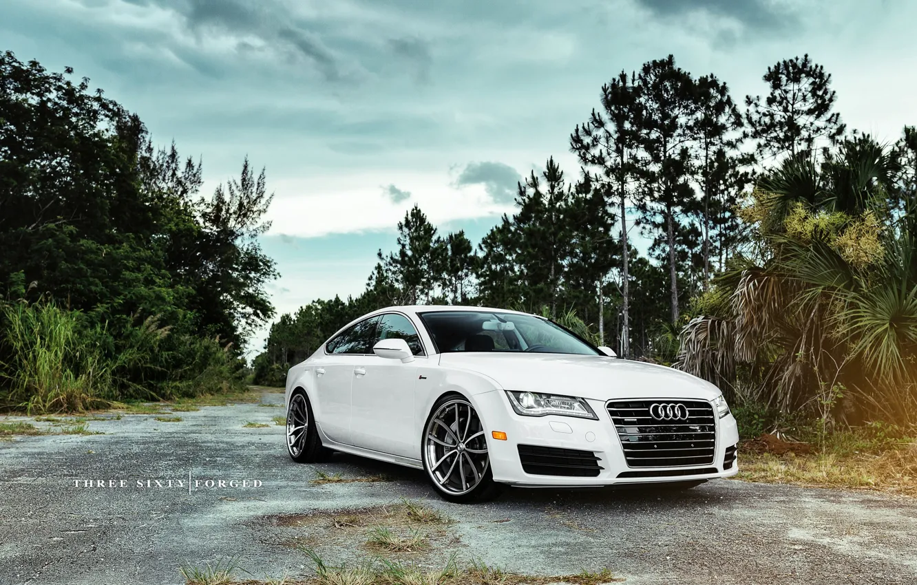 Фото обои white, 360forged, Audi A7 Sportback