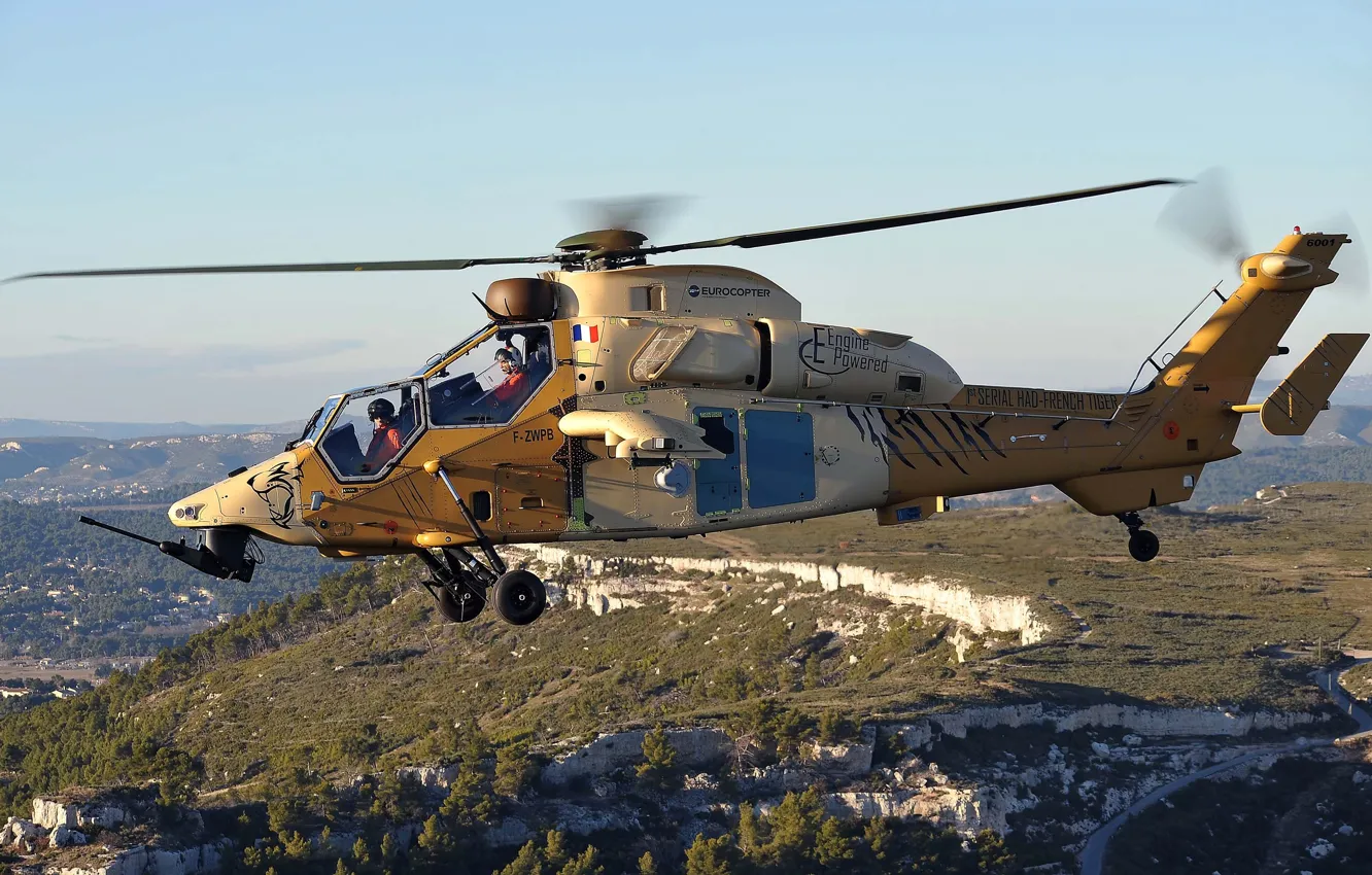 Фото обои авиация, вид, современный, вертолет, Eurocopter, ударный, разработанный, франко