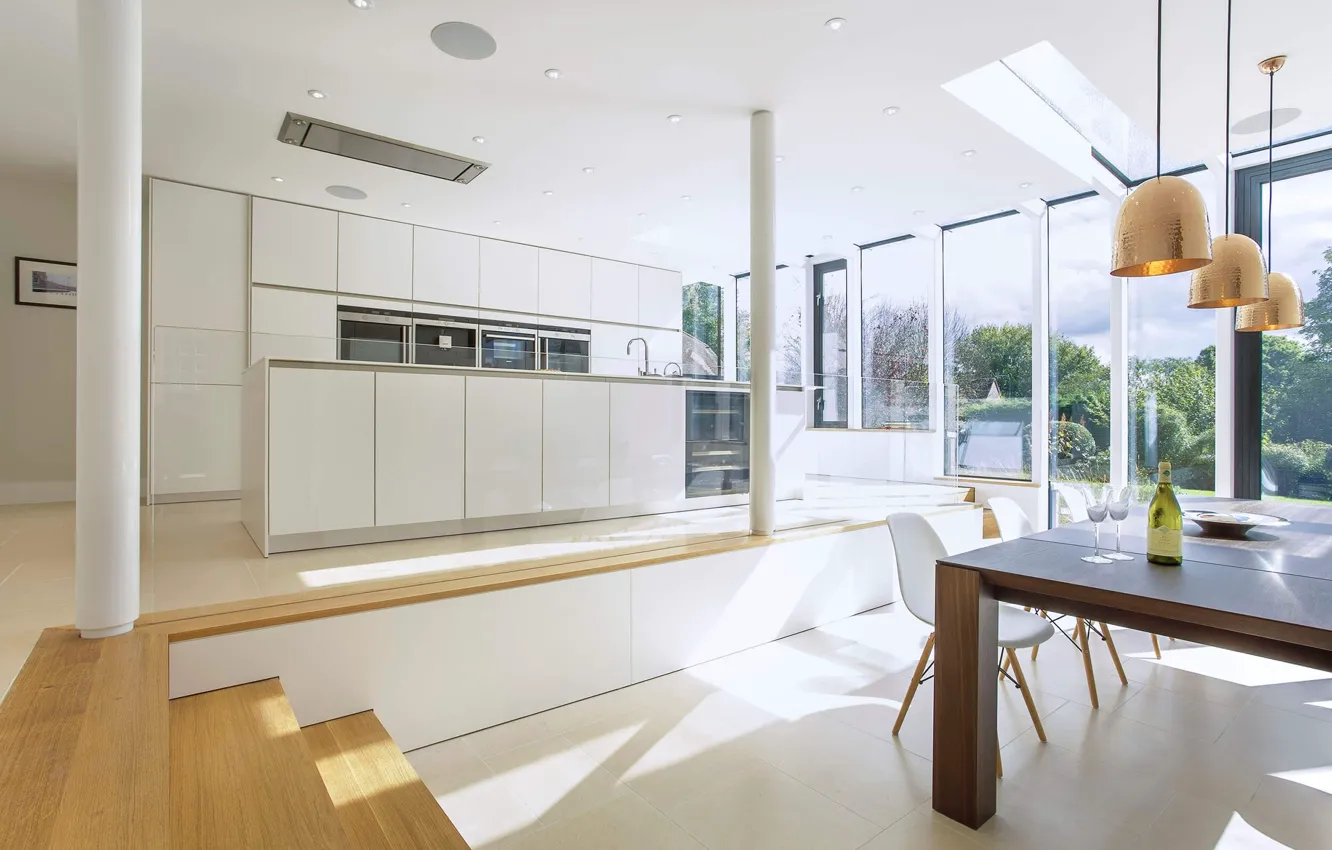 Фото обои design, style, interior, villa, kitchen, dining, living space